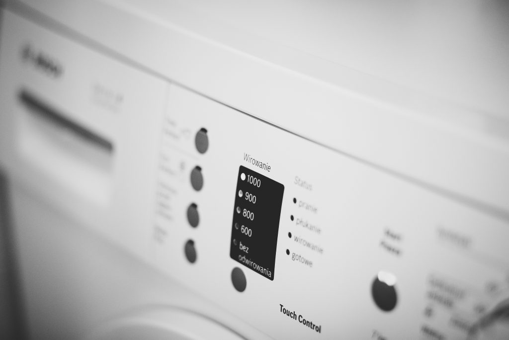 Washing machine drum being cleaned