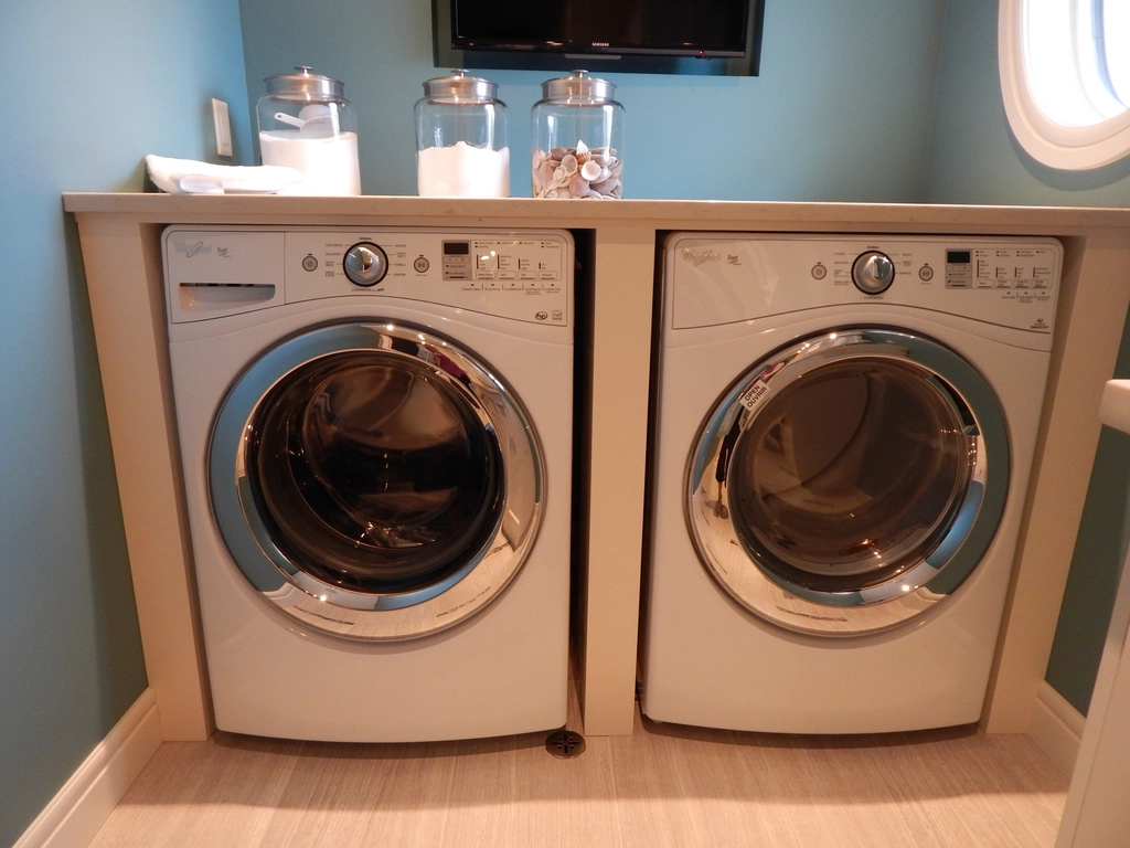 Washing machine appliance in laundry