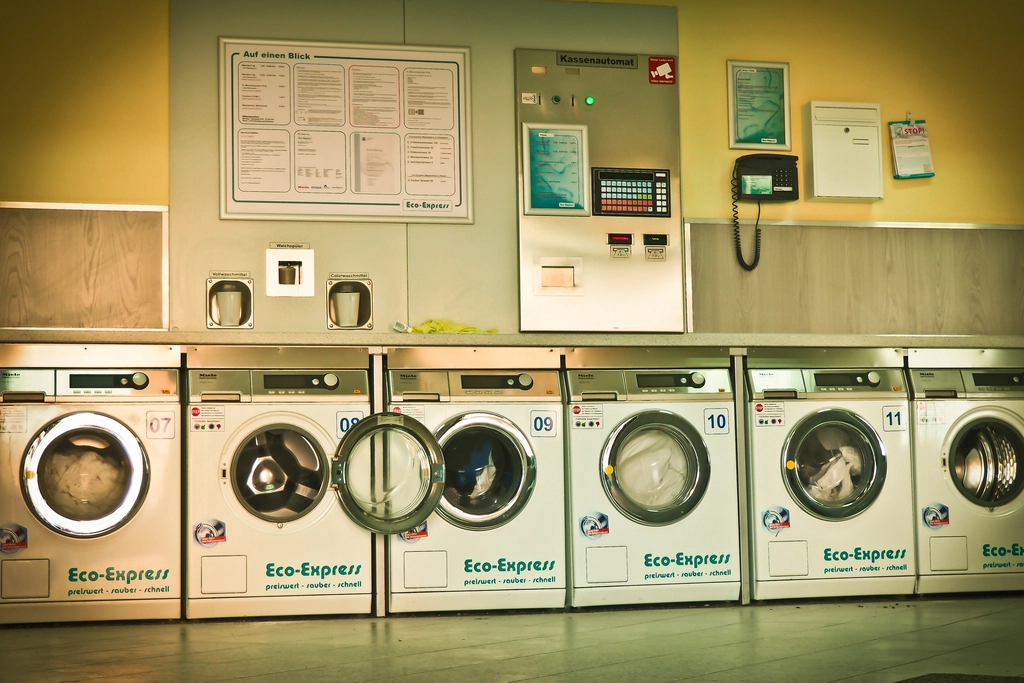 Washing machine appliance in laundry